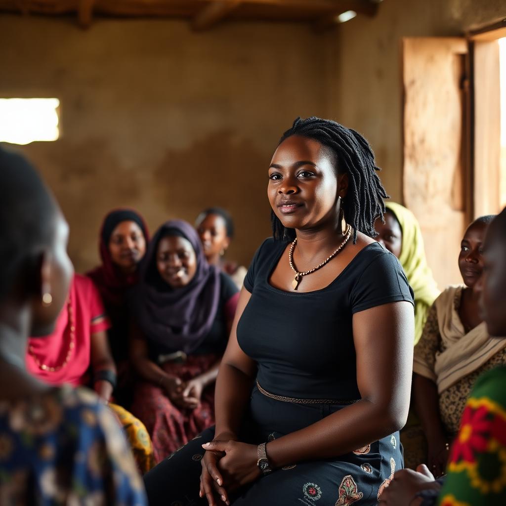Young woman speaking in community workshop